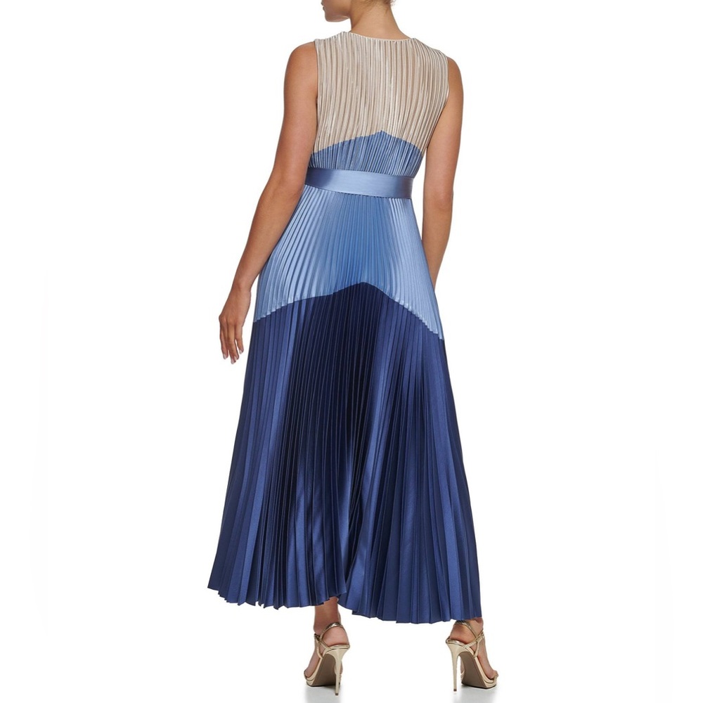 DKNY Pleated Colorblocked Gown - Picture 5 of 14